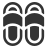 Icon representing slippers or house shoes